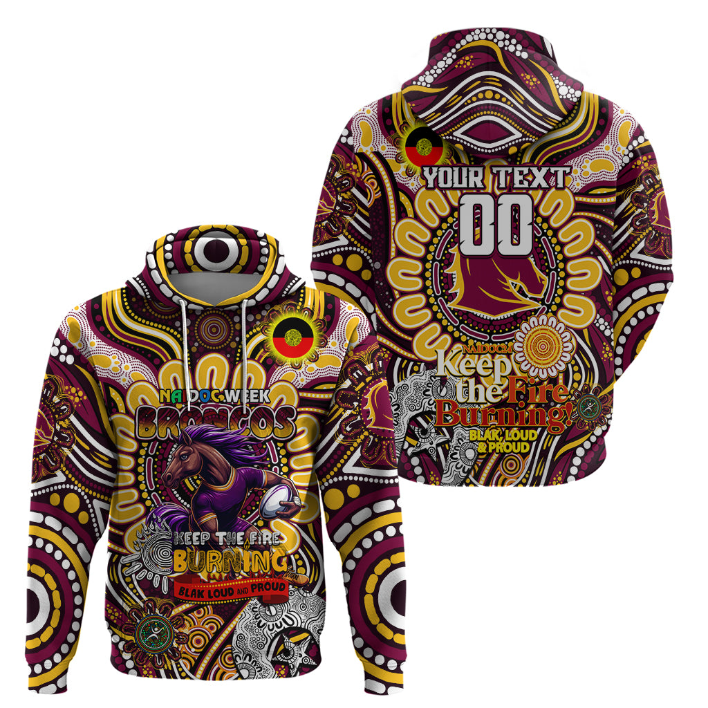 Custom NAIDOC Week 2024 Broncos Hoodie Mascot Rugby