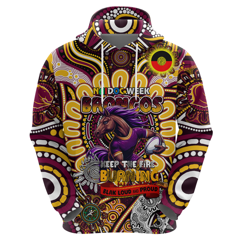 Custom NAIDOC Week 2024 Broncos Hoodie Mascot Rugby