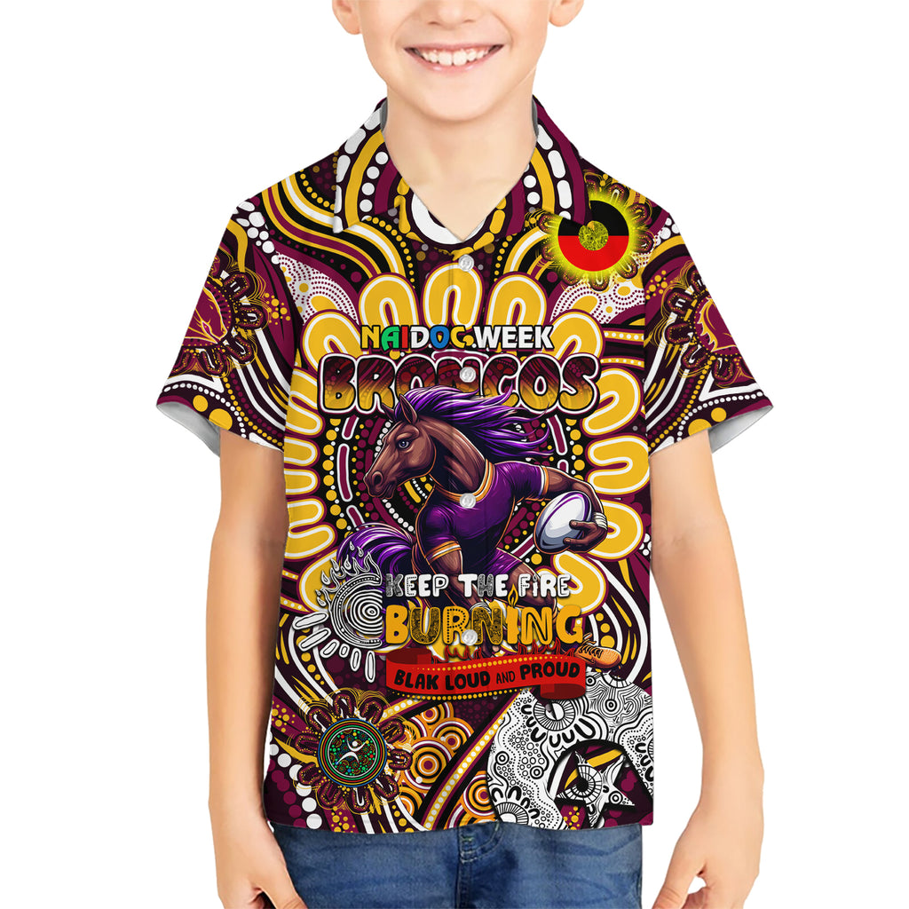 Custom NAIDOC Week 2024 Broncos Kid Hawaiian Shirt Mascot Rugby