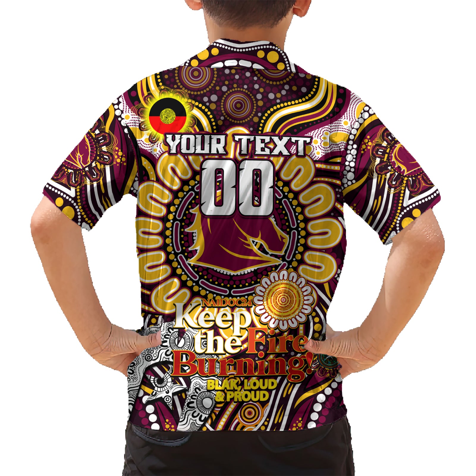 Custom NAIDOC Week 2024 Broncos Kid Hawaiian Shirt Mascot Rugby