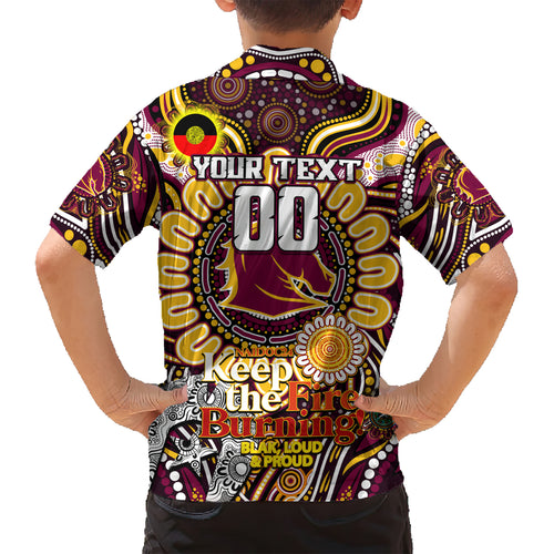 Custom NAIDOC Week 2024 Broncos Kid Hawaiian Shirt Mascot Rugby