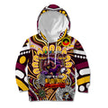 Custom NAIDOC Week 2024 Broncos Kid Hoodie Mascot Rugby