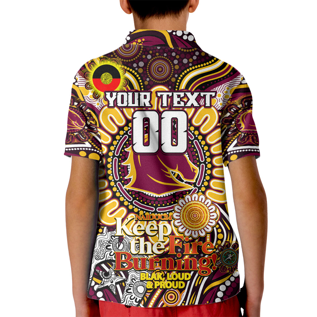 Custom NAIDOC Week 2024 Broncos Kid Polo Shirt Mascot Rugby