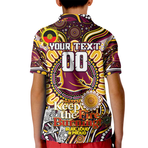 Custom NAIDOC Week 2024 Broncos Kid Polo Shirt Mascot Rugby