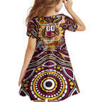 Custom NAIDOC Week 2024 Broncos Kid Short Sleeve Dress Mascot Rugby