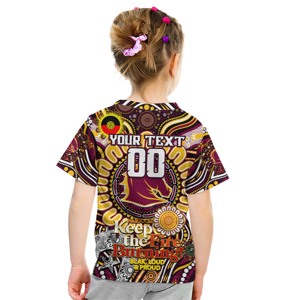 Custom NAIDOC Week 2024 Broncos Kid T Shirt Mascot Rugby