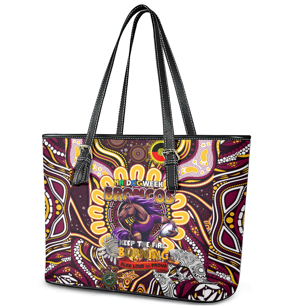 NAIDOC Week 2024 Broncos Leather Tote Bag Mascot Rugby