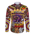 Custom NAIDOC Week 2024 Broncos Long Sleeve Button Shirt Mascot Rugby