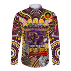 Custom NAIDOC Week 2024 Broncos Long Sleeve Button Shirt Mascot Rugby