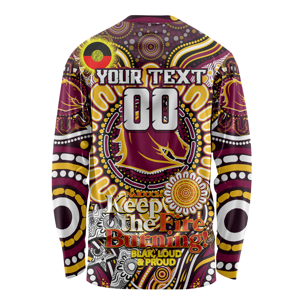 Custom NAIDOC Week 2024 Broncos Long Sleeve Shirt Mascot Rugby