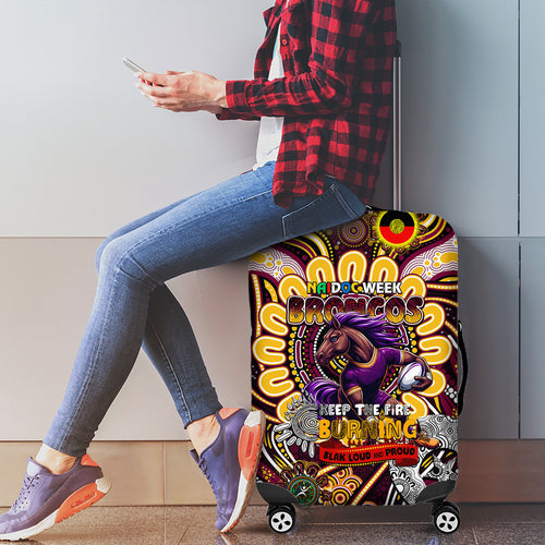 NAIDOC Week 2024 Broncos Luggage Cover Mascot Rugby