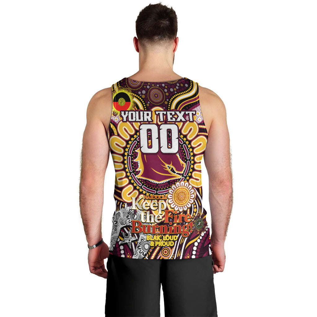 Custom NAIDOC Week 2024 Broncos Men Tank Top Mascot Rugby