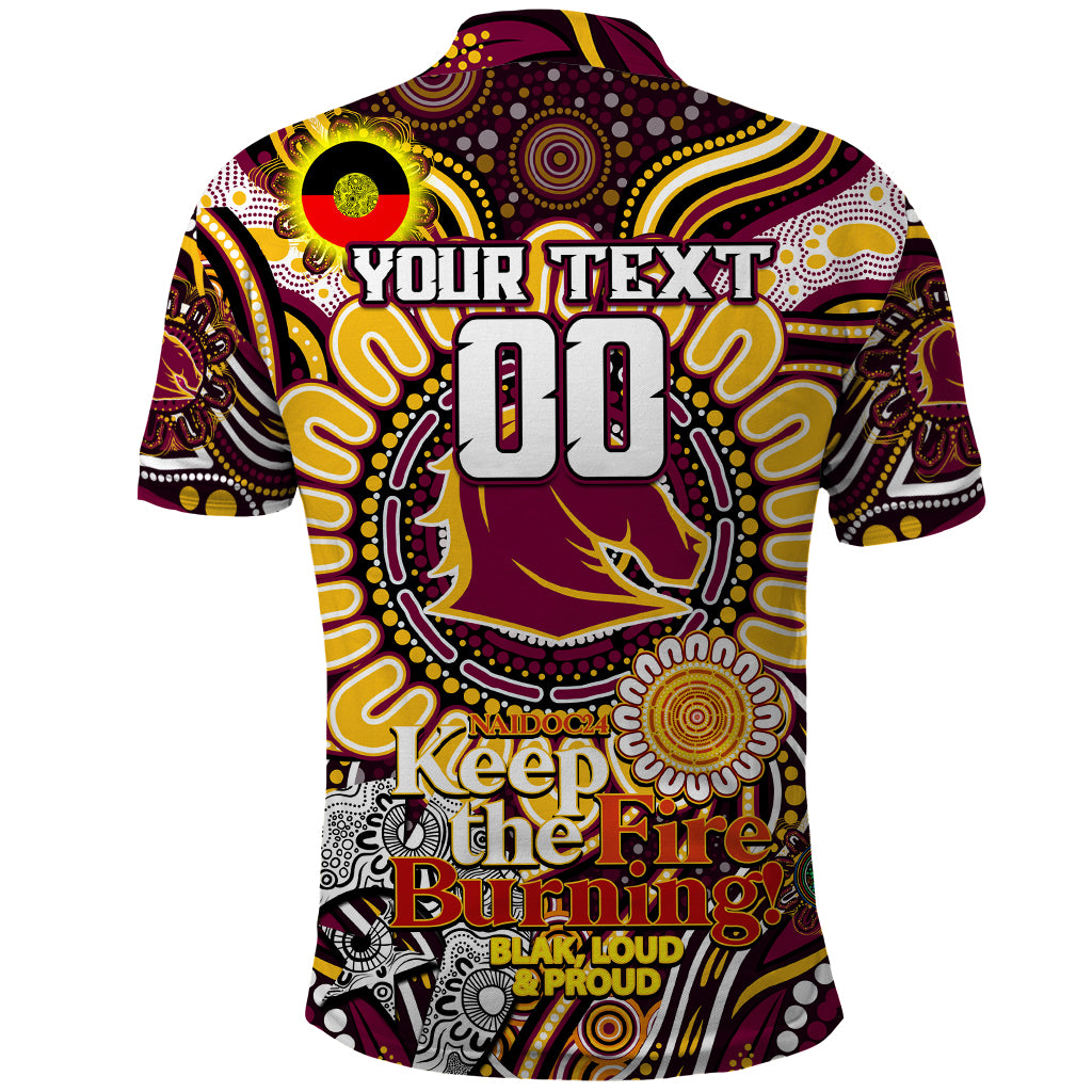 Custom NAIDOC Week 2024 Broncos Polo Shirt Mascot Rugby