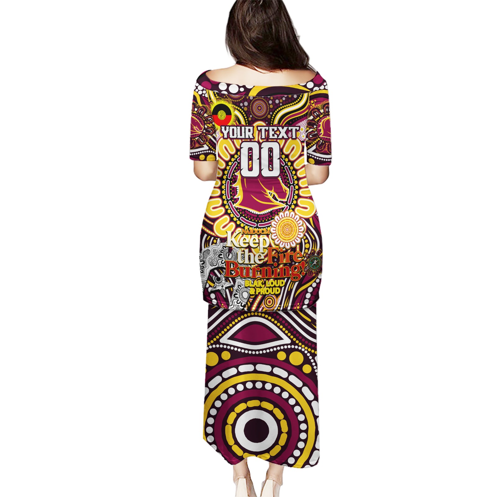 Custom NAIDOC Week 2024 Broncos Puletasi Mascot Rugby