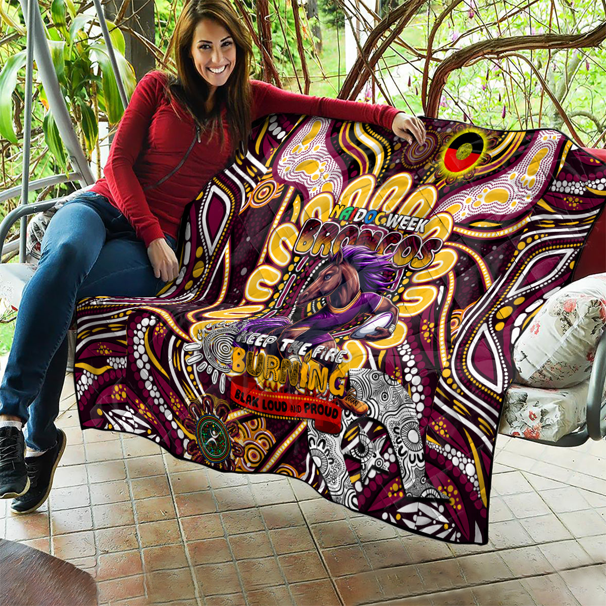 NAIDOC Week 2024 Broncos Quilt Mascot Rugby
