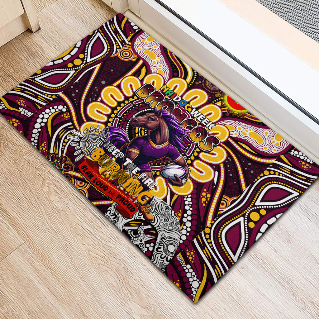 NAIDOC Week 2024 Broncos Rubber Doormat Mascot Rugby