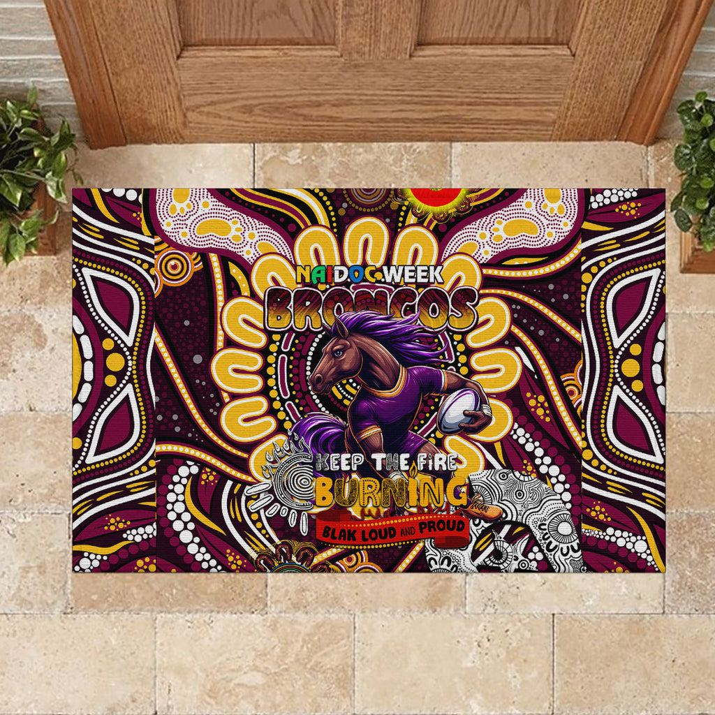 NAIDOC Week 2024 Broncos Rubber Doormat Mascot Rugby
