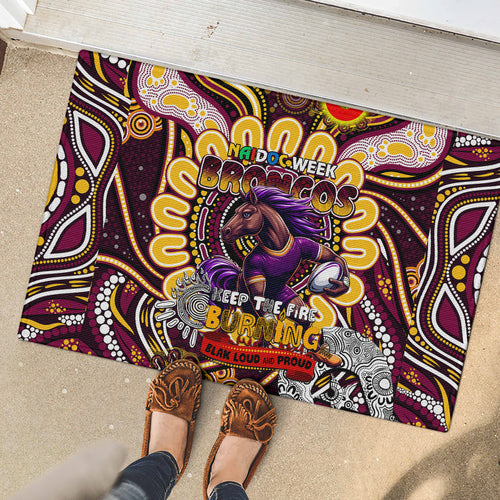 NAIDOC Week 2024 Broncos Rubber Doormat Mascot Rugby