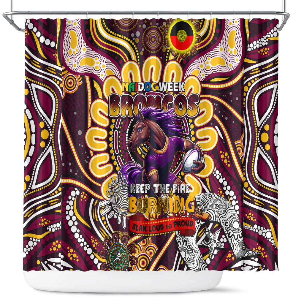NAIDOC Week 2024 Broncos Shower Curtain Mascot Rugby