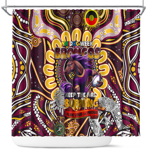 NAIDOC Week 2024 Broncos Shower Curtain Mascot Rugby