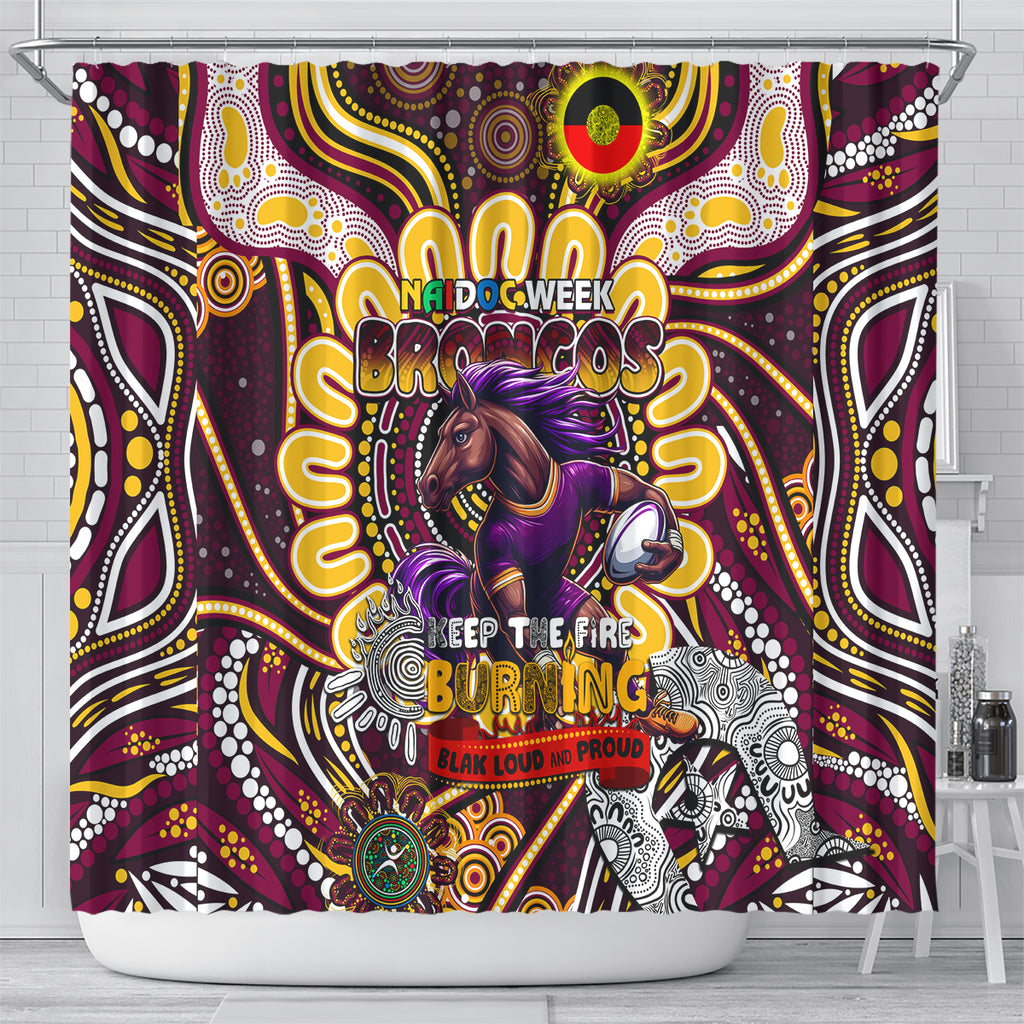 NAIDOC Week 2024 Broncos Shower Curtain Mascot Rugby