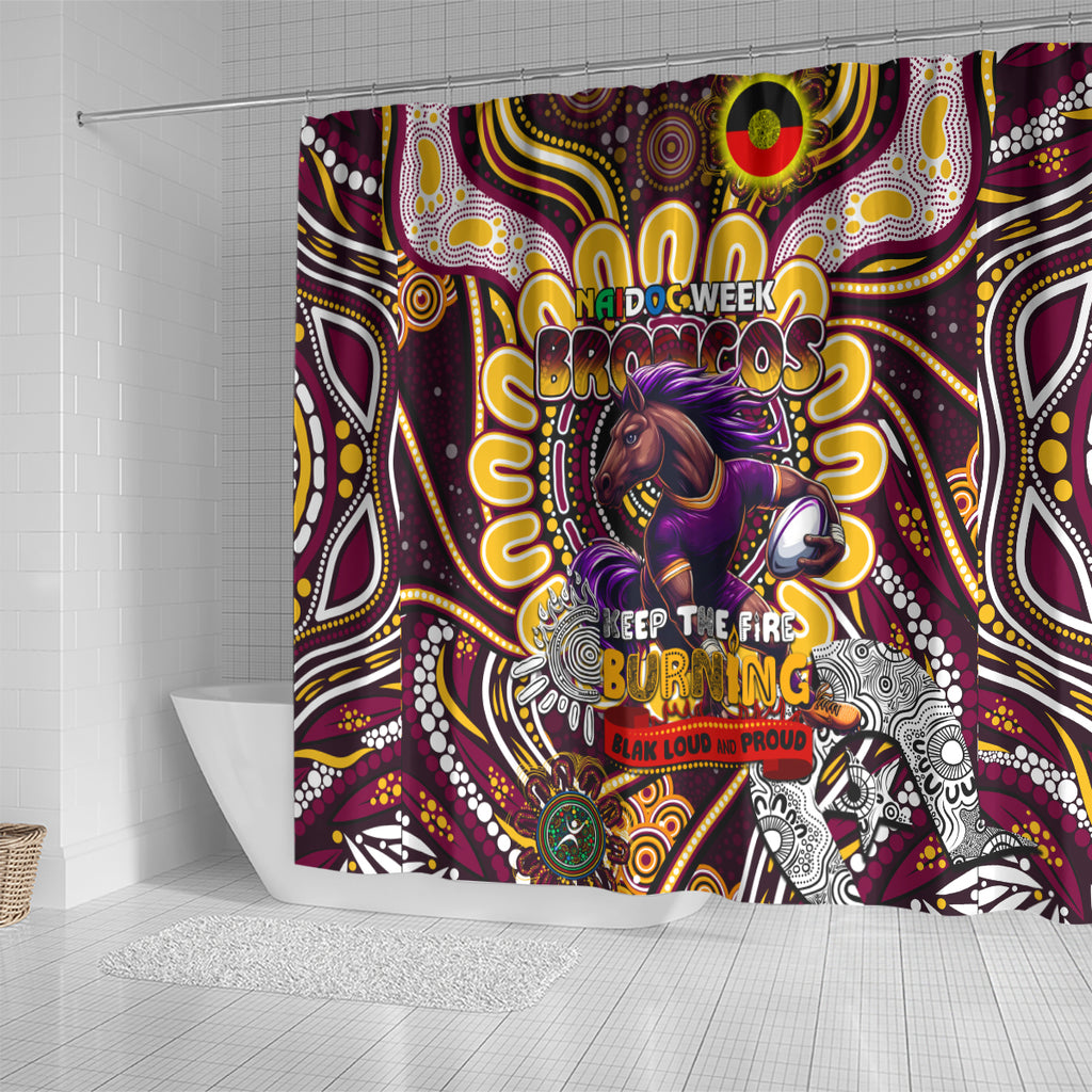 NAIDOC Week 2024 Broncos Shower Curtain Mascot Rugby