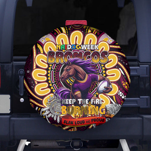 NAIDOC Week 2024 Broncos Spare Tire Cover Mascot Rugby