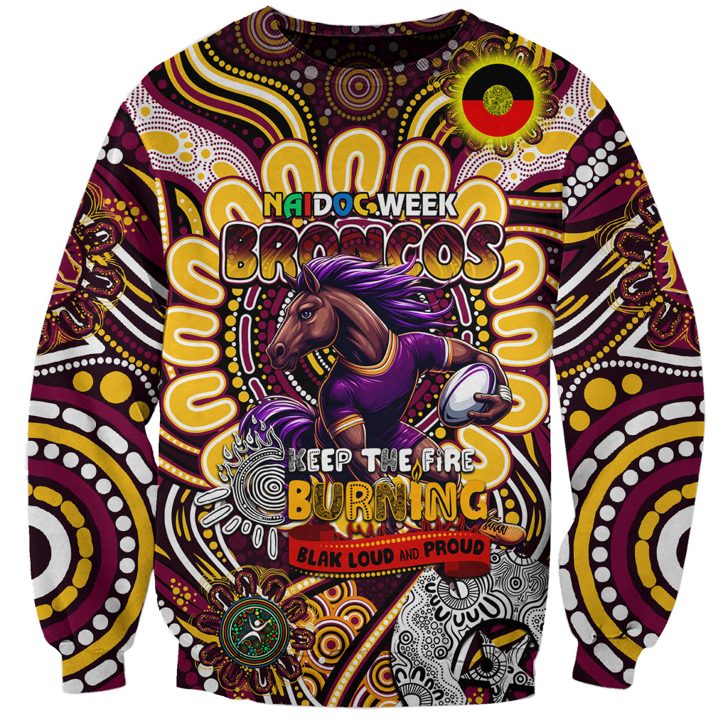 Custom NAIDOC Week 2024 Broncos Sweatshirt Mascot Rugby