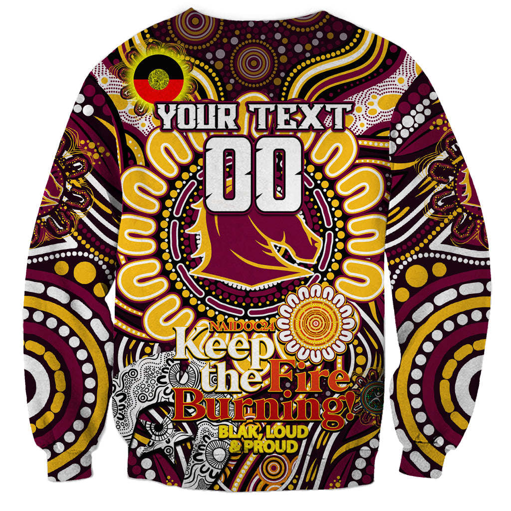 Custom NAIDOC Week 2024 Broncos Sweatshirt Mascot Rugby