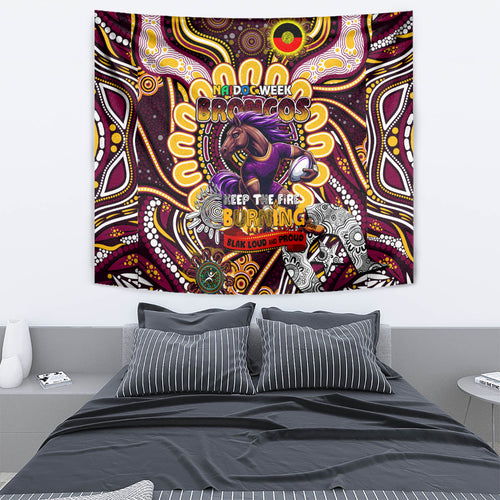 NAIDOC Week 2024 Broncos Tapestry Mascot Rugby