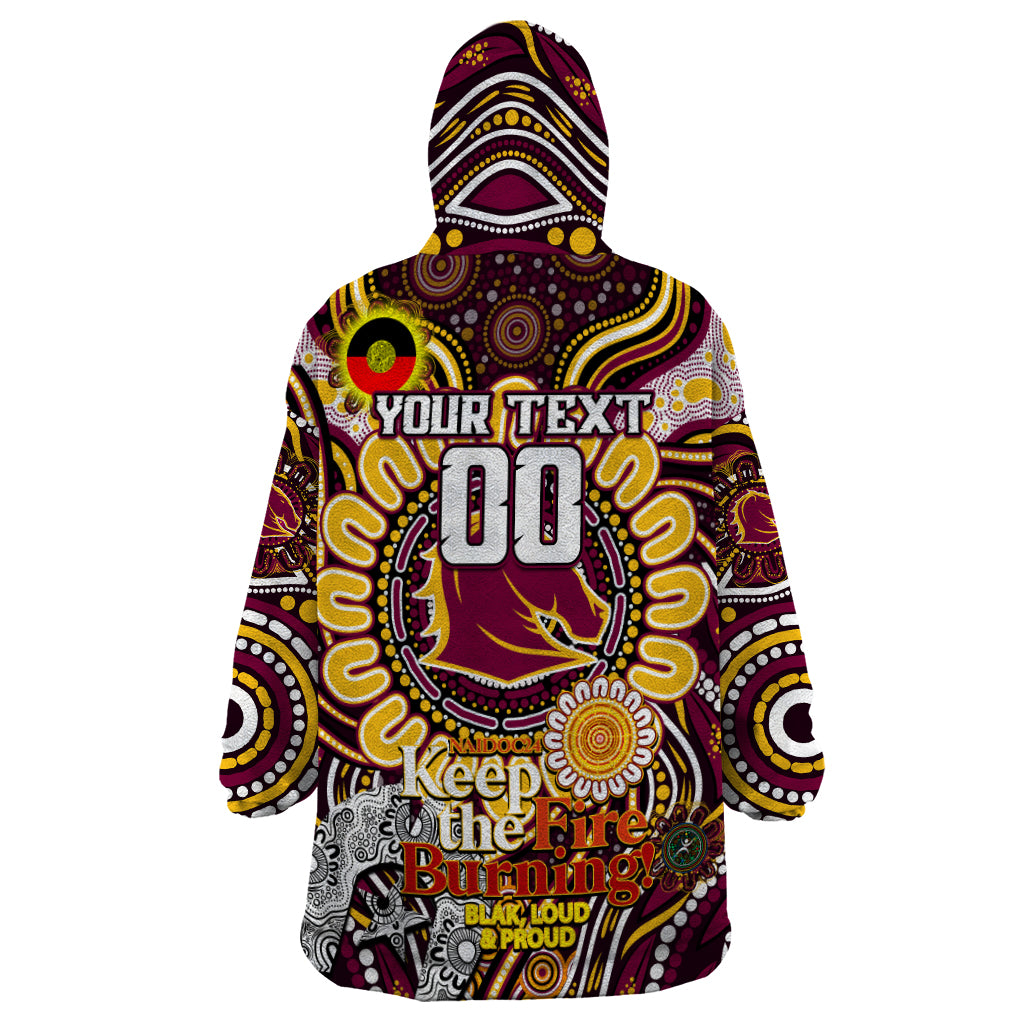 Custom NAIDOC Week 2024 Broncos Wearable Blanket Hoodie Mascot Rugby
