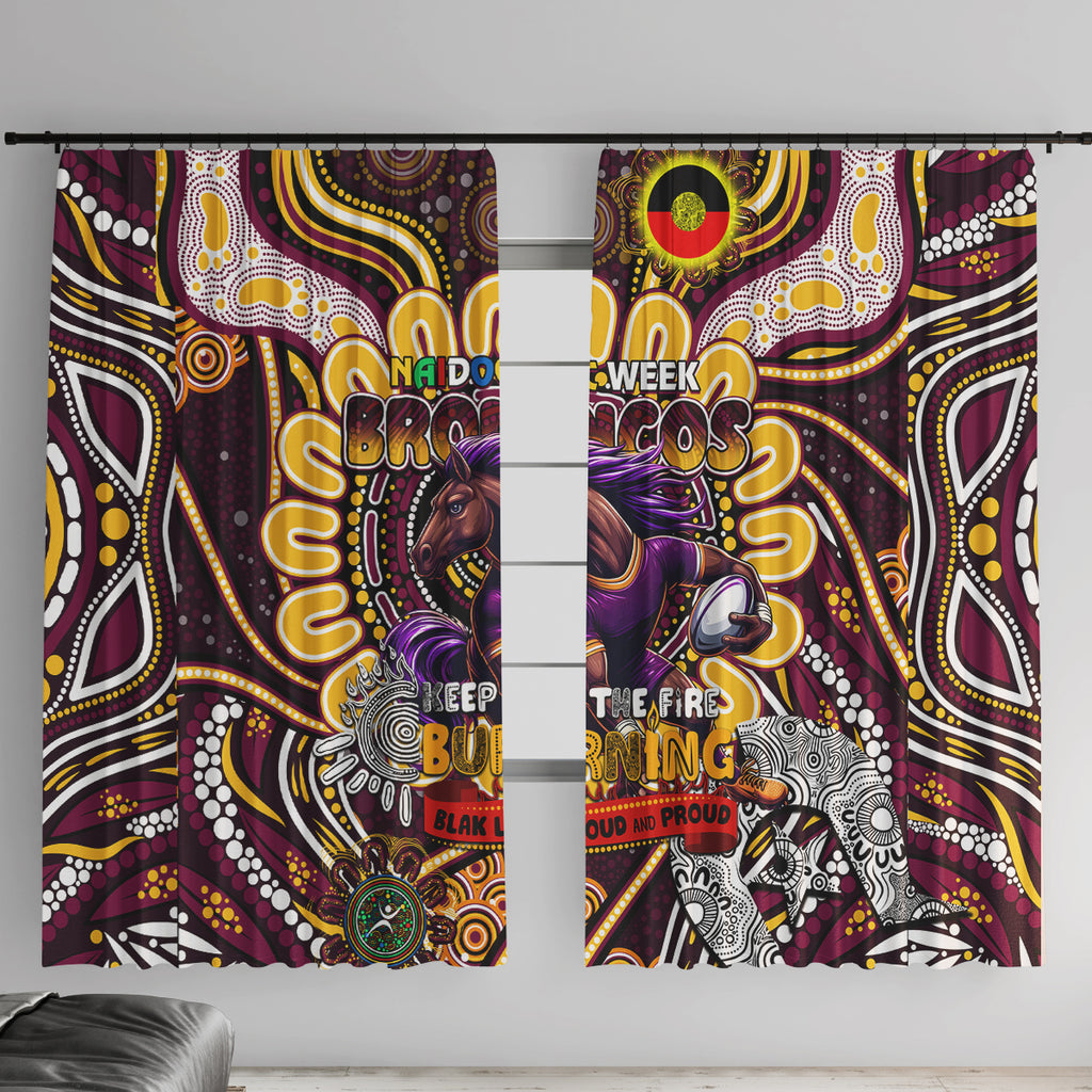 NAIDOC Week 2024 Broncos Window Curtain Mascot Rugby