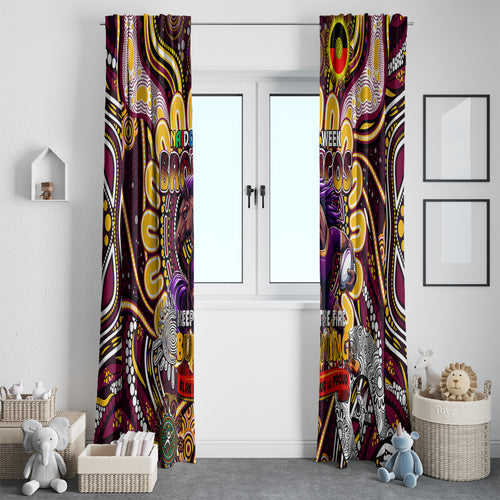 NAIDOC Week 2024 Broncos Window Curtain Mascot Rugby