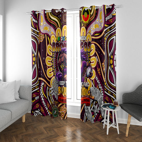 NAIDOC Week 2024 Broncos Window Curtain Mascot Rugby