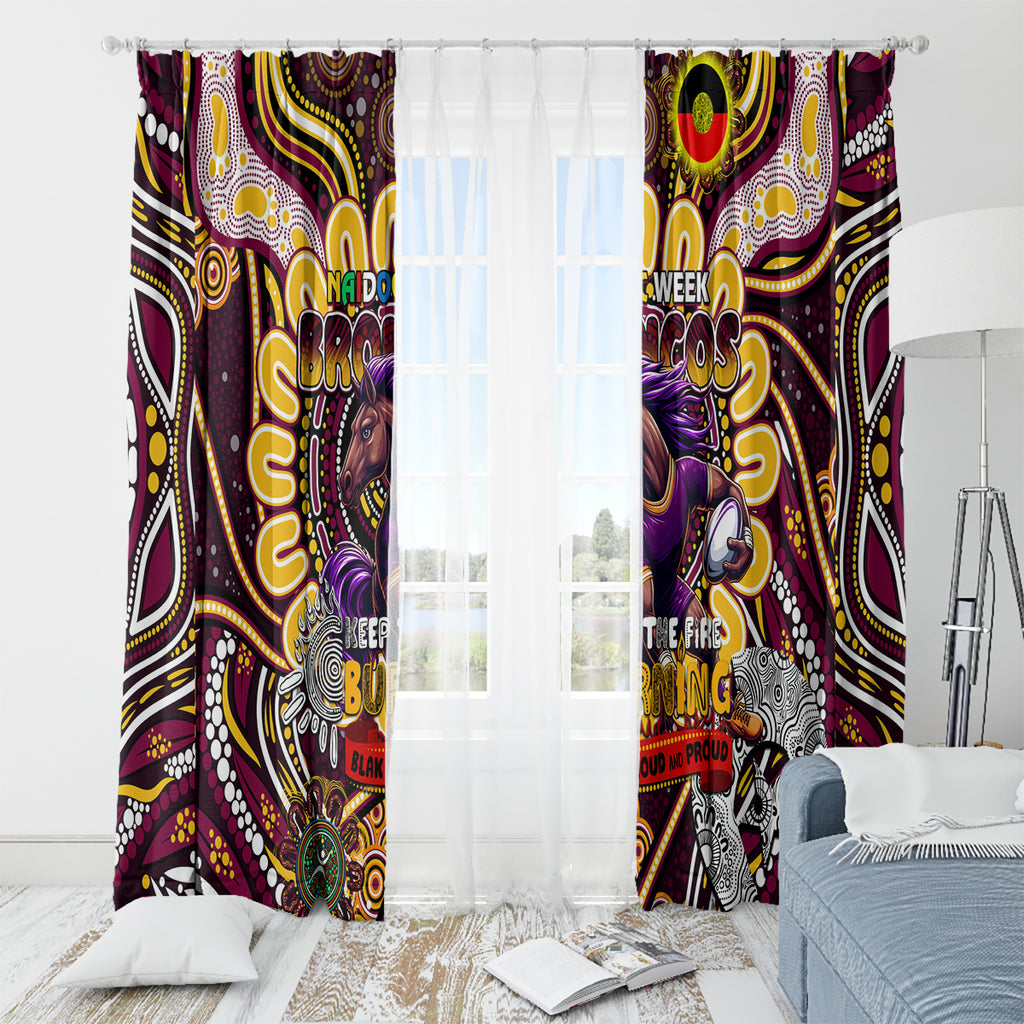 NAIDOC Week 2024 Broncos Window Curtain Mascot Rugby