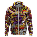 Custom NAIDOC Week 2024 Broncos Zip Hoodie Mascot Rugby