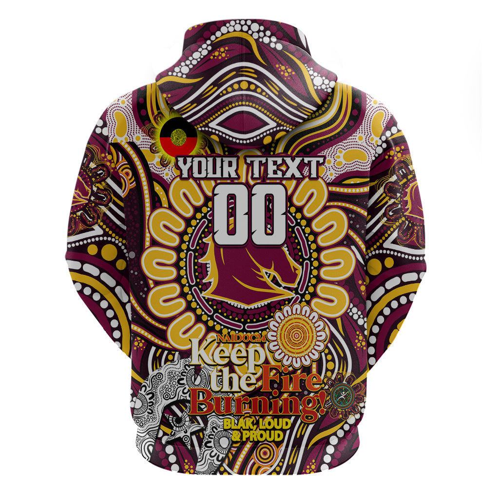 Custom NAIDOC Week 2024 Broncos Zip Hoodie Mascot Rugby