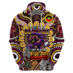 Custom NAIDOC Week 2024 Broncos Zip Hoodie Mascot Rugby