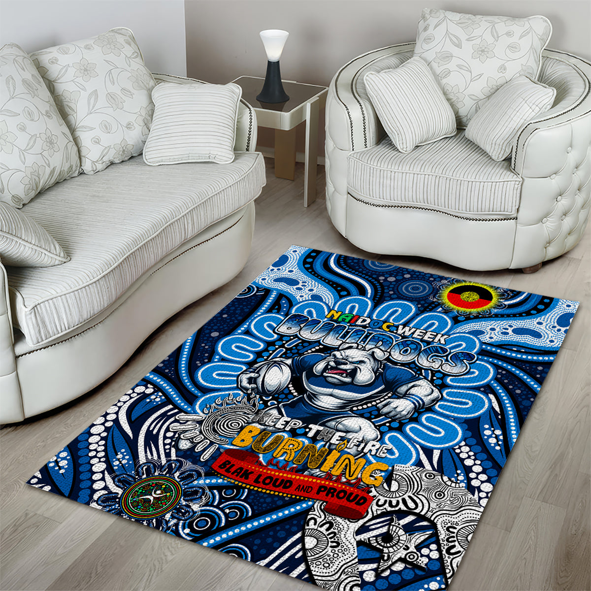 NAIDOC Week 2024 Bulldogs Area Rug Mascot Rugby