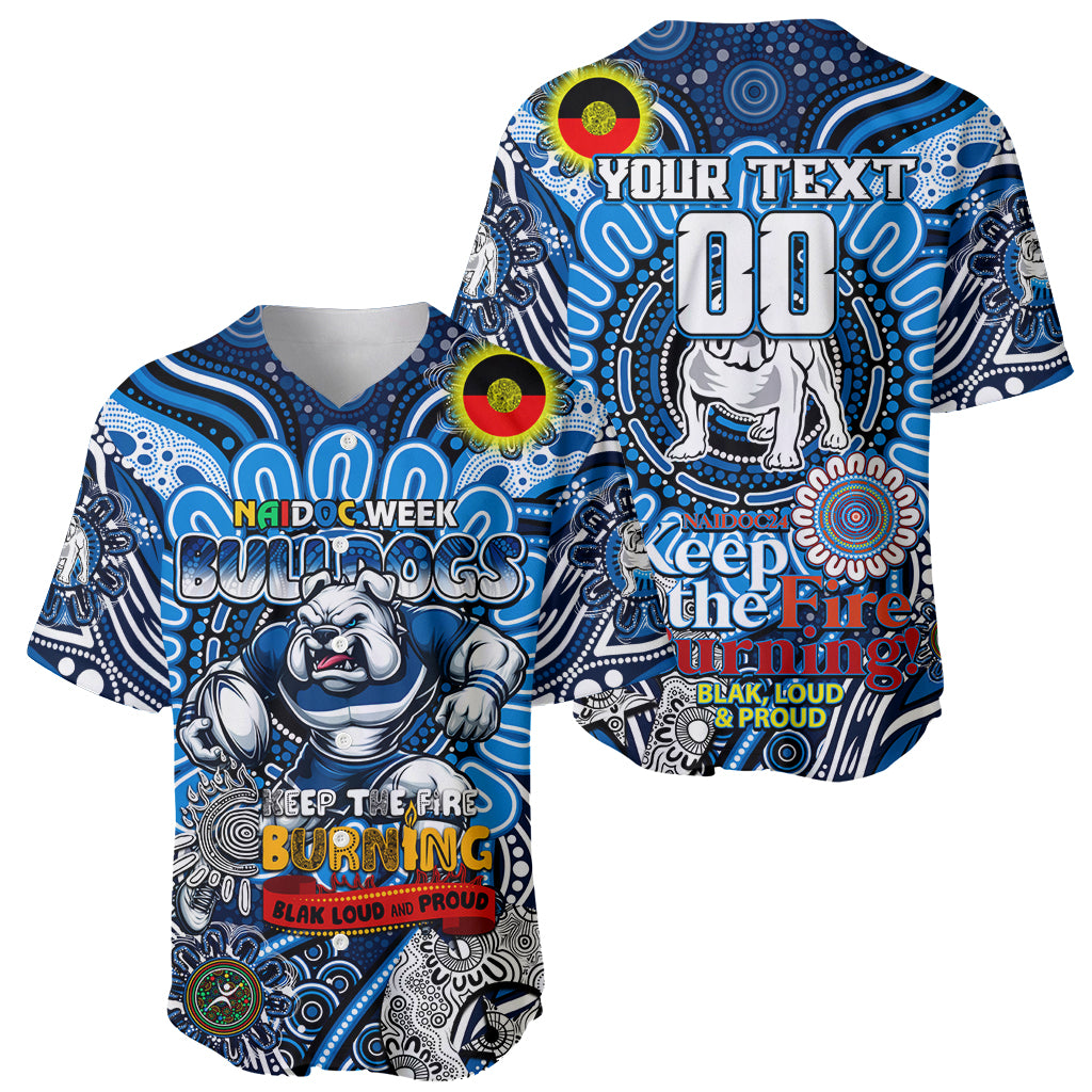 Custom NAIDOC Week 2024 Bulldogs Baseball Jersey Mascot Rugby