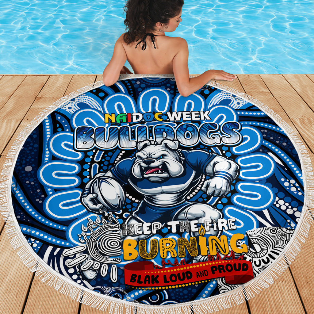 NAIDOC Week 2024 Bulldogs Beach Blanket Mascot Rugby