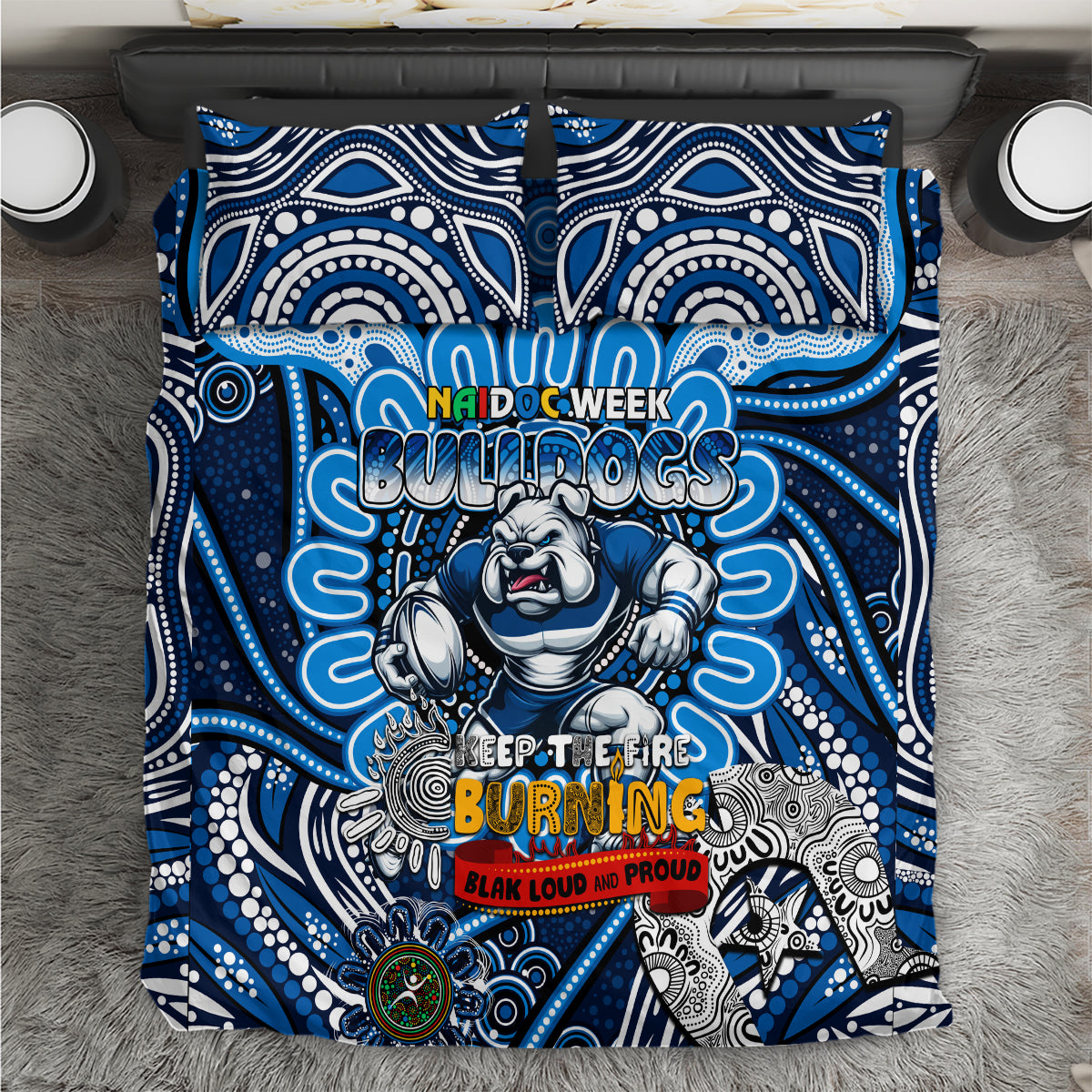 NAIDOC Week 2024 Bulldogs Bedding Set Mascot Rugby