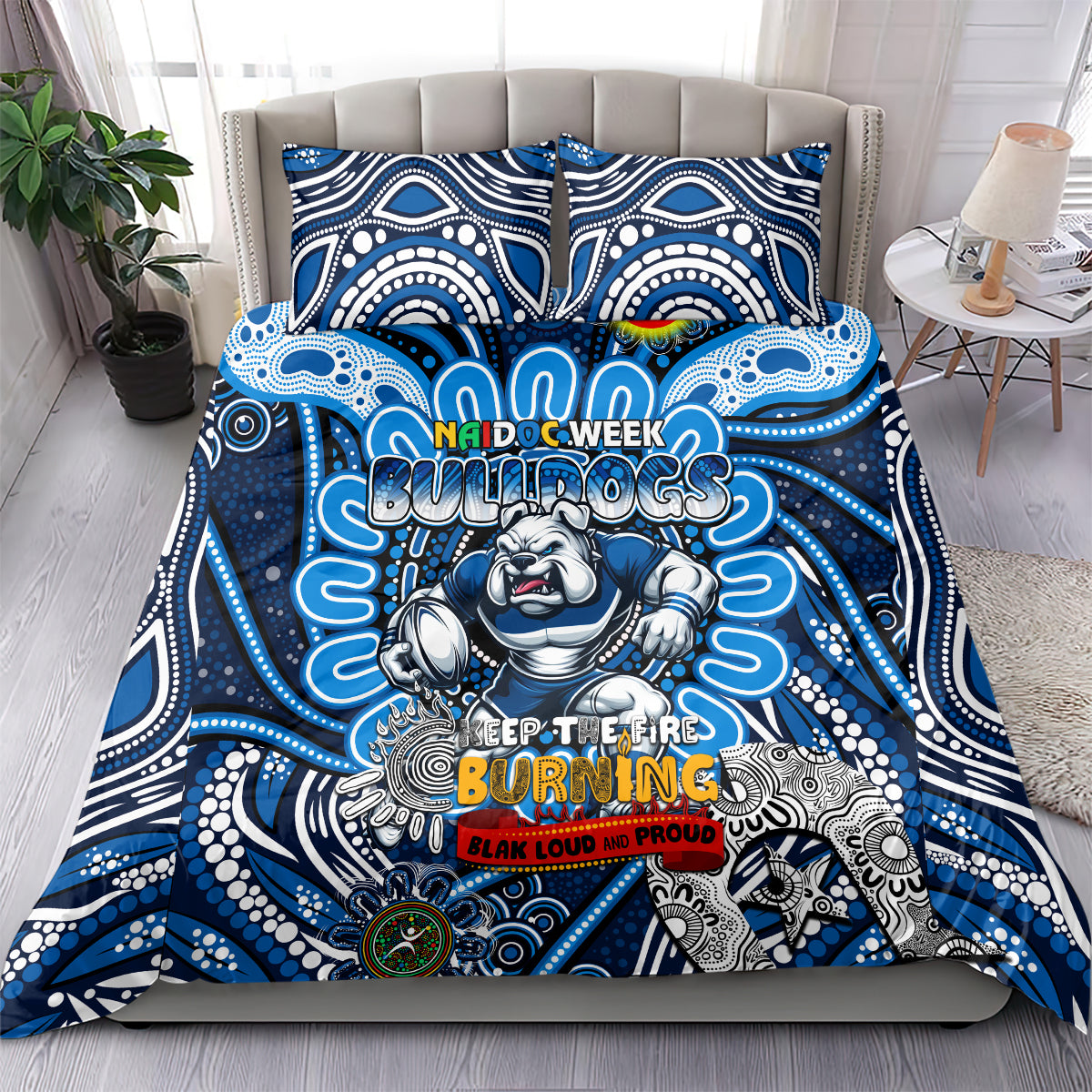 NAIDOC Week 2024 Bulldogs Bedding Set Mascot Rugby