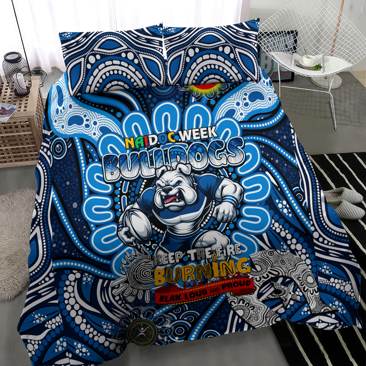 NAIDOC Week 2024 Bulldogs Bedding Set Mascot Rugby