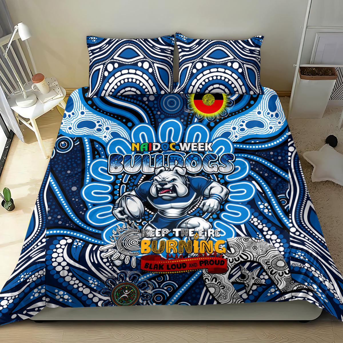 NAIDOC Week 2024 Bulldogs Bedding Set Mascot Rugby