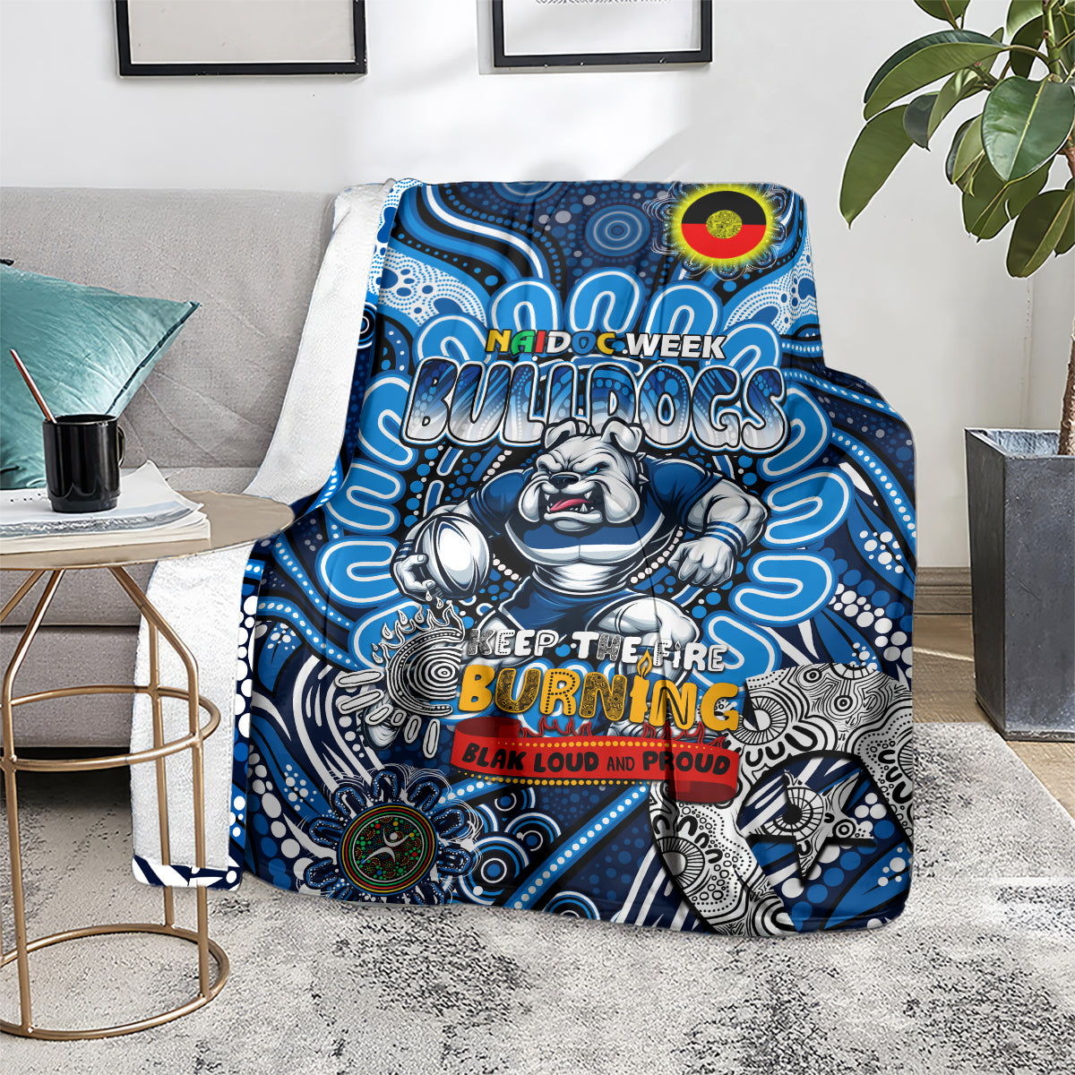 NAIDOC Week 2024 Bulldogs Blanket Mascot Rugby