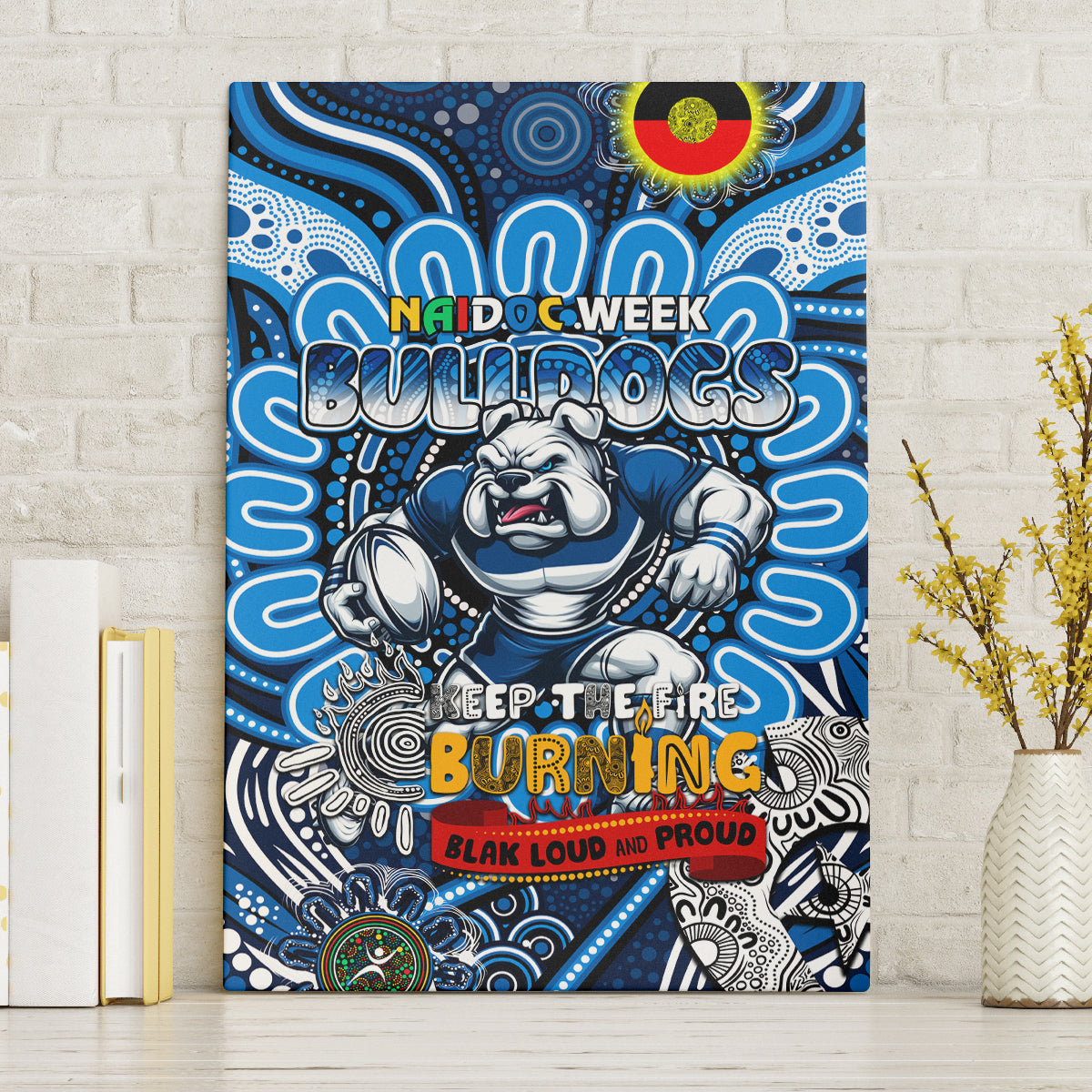 NAIDOC Week 2024 Bulldogs Canvas Wall Art Mascot Rugby