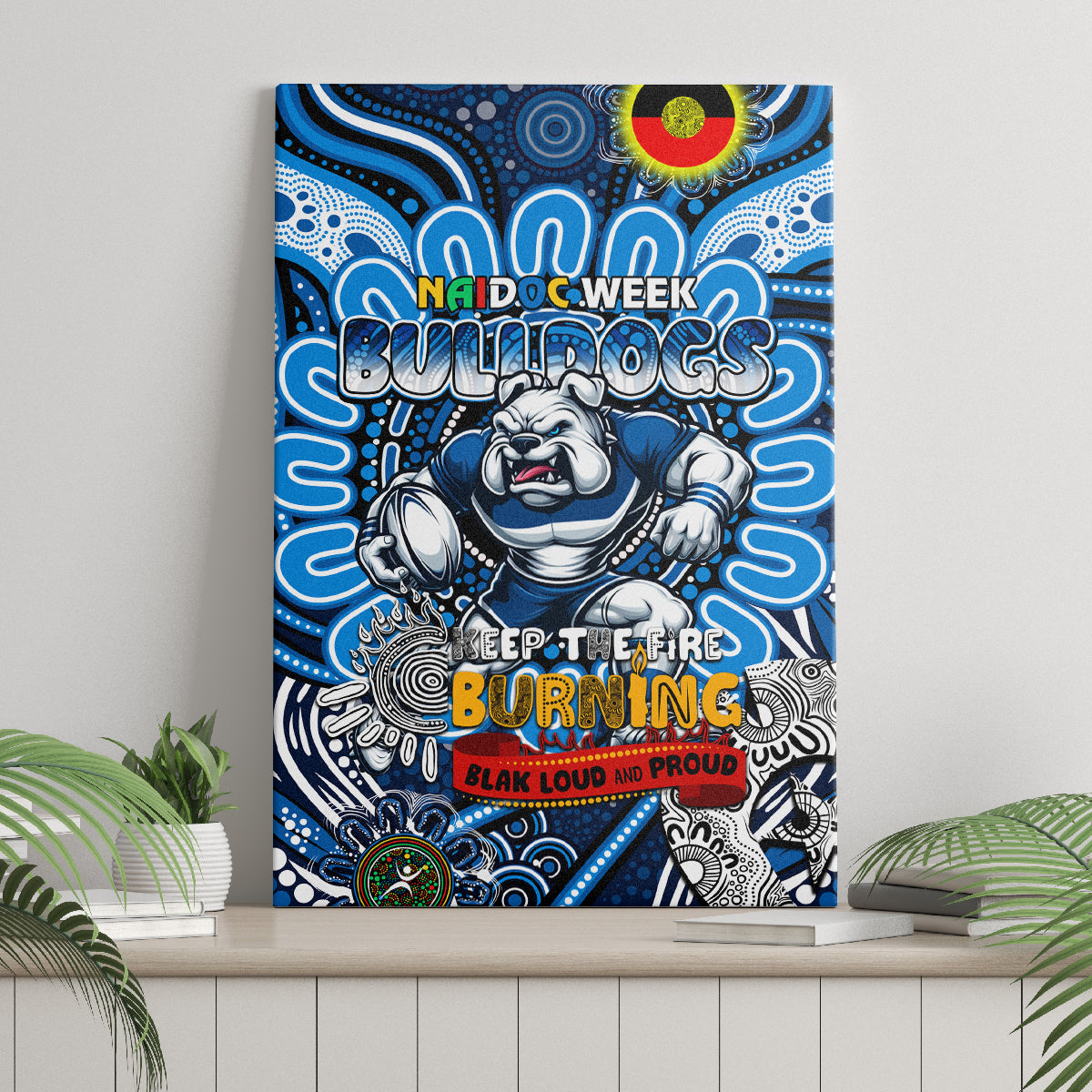 NAIDOC Week 2024 Bulldogs Canvas Wall Art Mascot Rugby