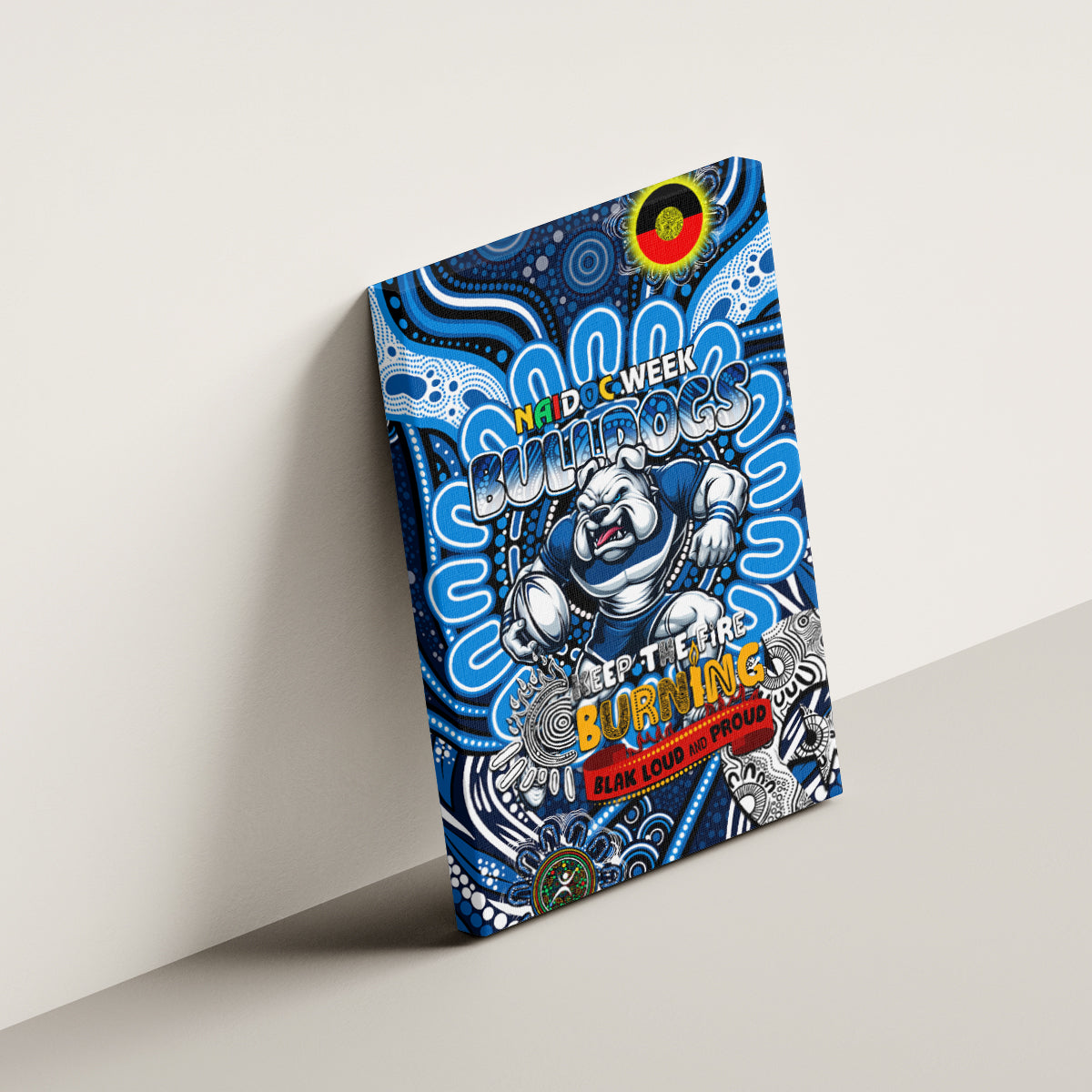 NAIDOC Week 2024 Bulldogs Canvas Wall Art Mascot Rugby