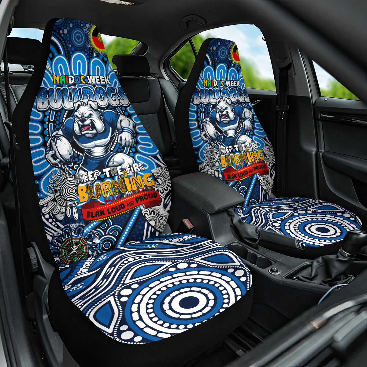 NAIDOC Week 2024 Bulldogs Car Seat Cover Mascot Rugby